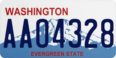 WA license plate AAO4328
