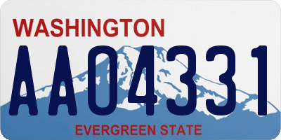 WA license plate AAO4331