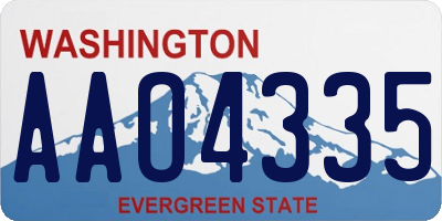 WA license plate AAO4335