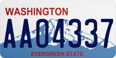 WA license plate AAO4337