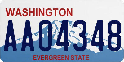 WA license plate AAO4348