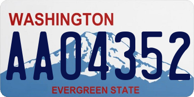 WA license plate AAO4352