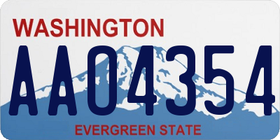 WA license plate AAO4354