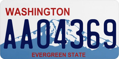 WA license plate AAO4369