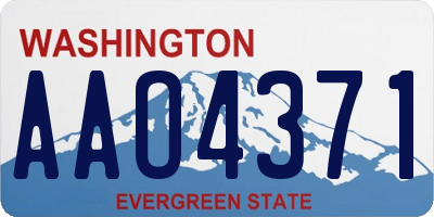 WA license plate AAO4371