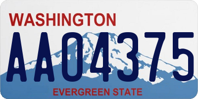 WA license plate AAO4375
