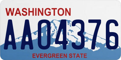 WA license plate AAO4376