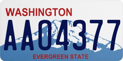 WA license plate AAO4377