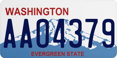 WA license plate AAO4379