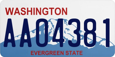 WA license plate AAO4381