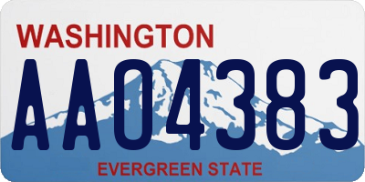 WA license plate AAO4383