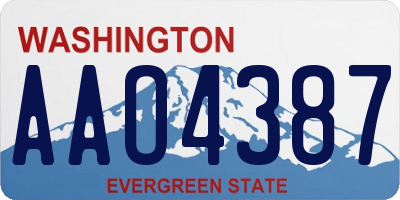 WA license plate AAO4387
