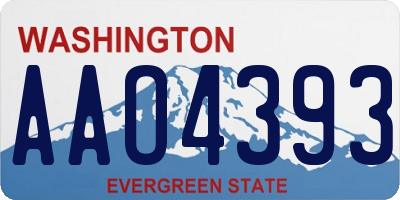 WA license plate AAO4393