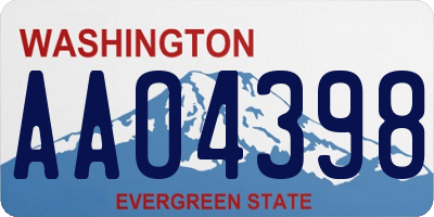 WA license plate AAO4398