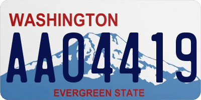 WA license plate AAO4419