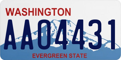 WA license plate AAO4431