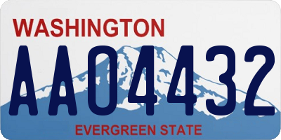 WA license plate AAO4432