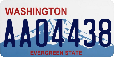 WA license plate AAO4438