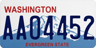 WA license plate AAO4452