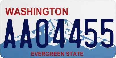 WA license plate AAO4455