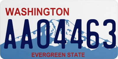 WA license plate AAO4463