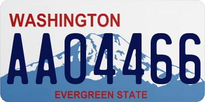 WA license plate AAO4466