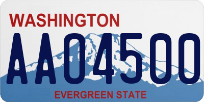 WA license plate AAO4500