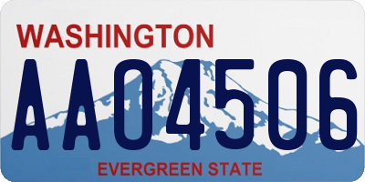 WA license plate AAO4506