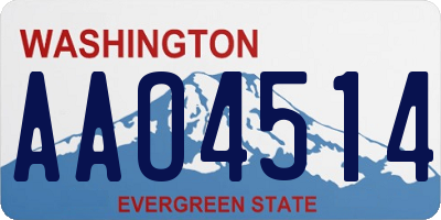 WA license plate AAO4514