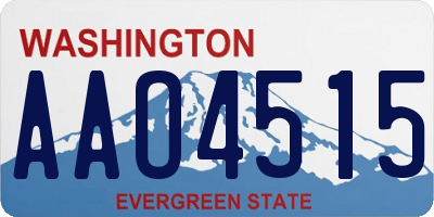 WA license plate AAO4515