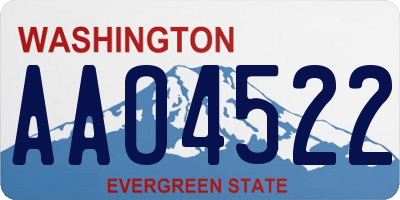 WA license plate AAO4522