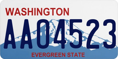 WA license plate AAO4523