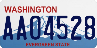 WA license plate AAO4528