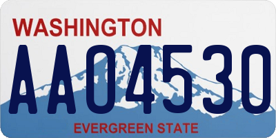 WA license plate AAO4530