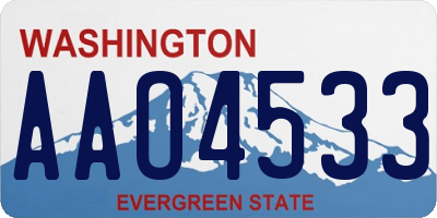 WA license plate AAO4533