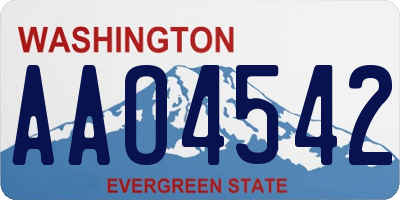 WA license plate AAO4542