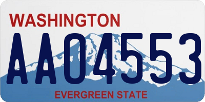 WA license plate AAO4553