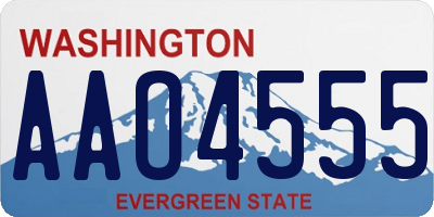 WA license plate AAO4555