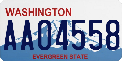 WA license plate AAO4558