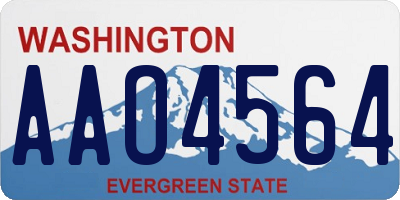 WA license plate AAO4564