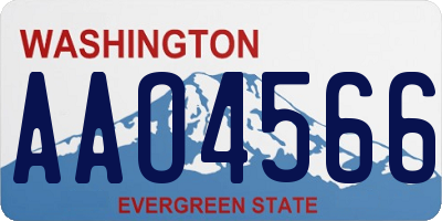 WA license plate AAO4566