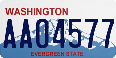 WA license plate AAO4577