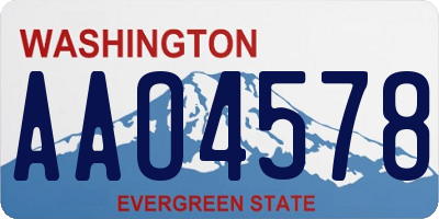 WA license plate AAO4578