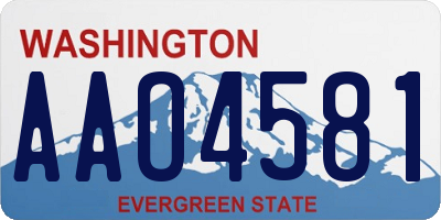 WA license plate AAO4581