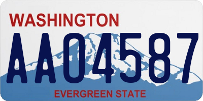 WA license plate AAO4587