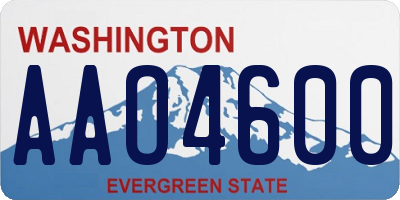 WA license plate AAO4600