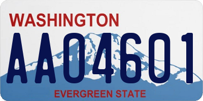 WA license plate AAO4601