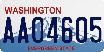 WA license plate AAO4605