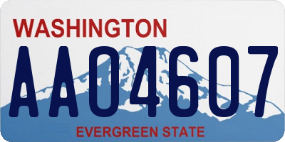 WA license plate AAO4607