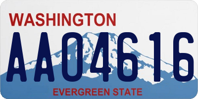 WA license plate AAO4616